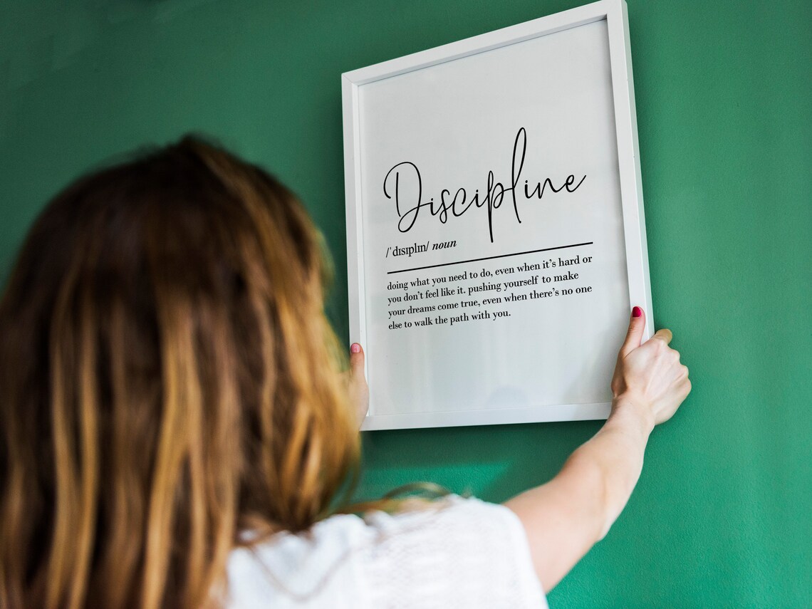 Discipline Definition Inspirational Quote Art Print - Image 2