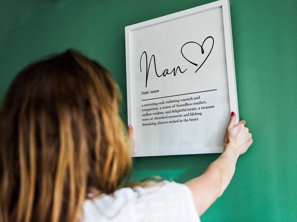 Nan Definition Wall Art Print, Grandkids Gift