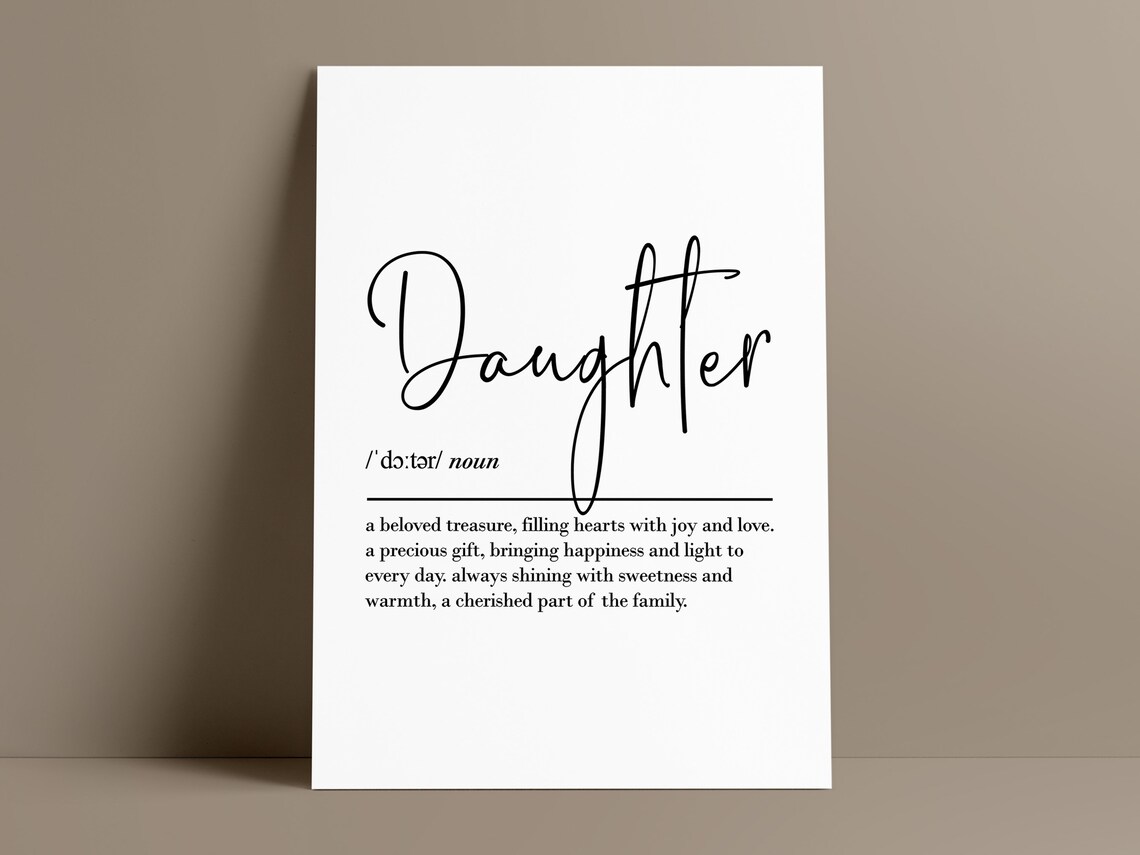 Daughter Definition Art Print, Gift For Her - Image 2