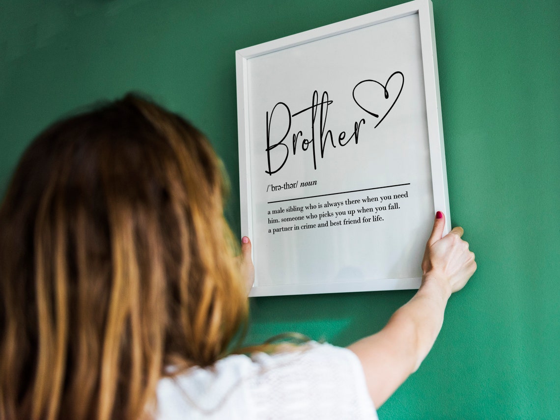 Brother Definition Wall Art Brother Gift Brother Birthday Gift Brother Print Brother Gift From Sister - Image 2