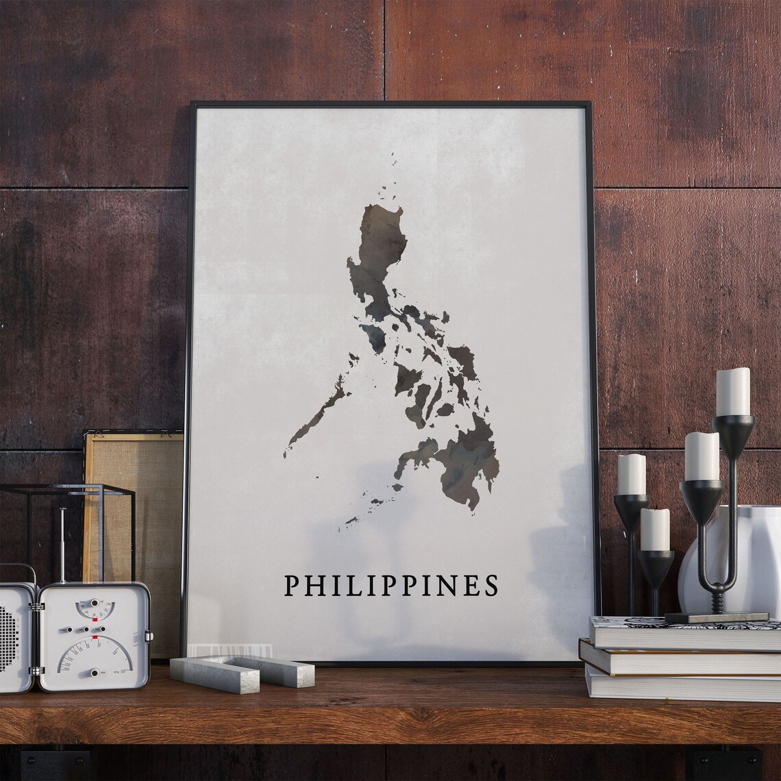 Philippines Watercolor Archipelago Map Minimalist Poster Art