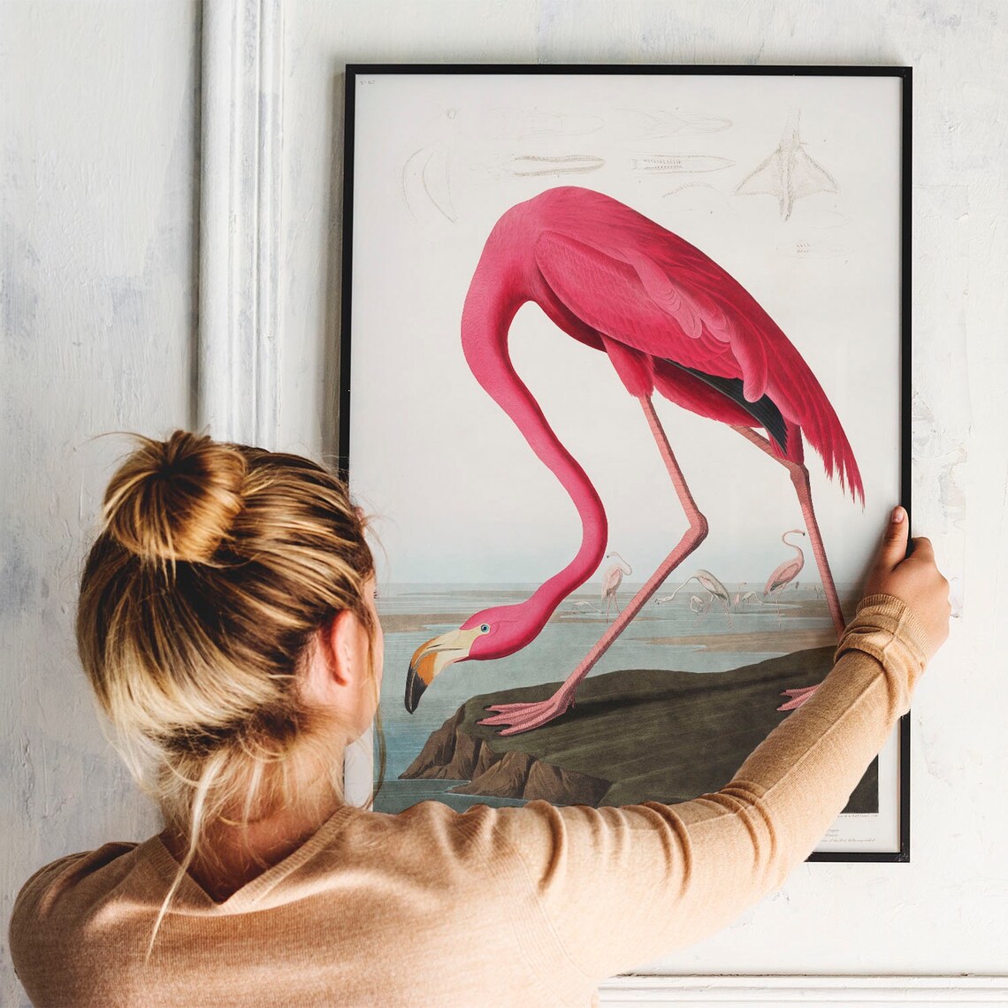 Flamingo Print, Vintage Bird Drawing Art Print - Image 2