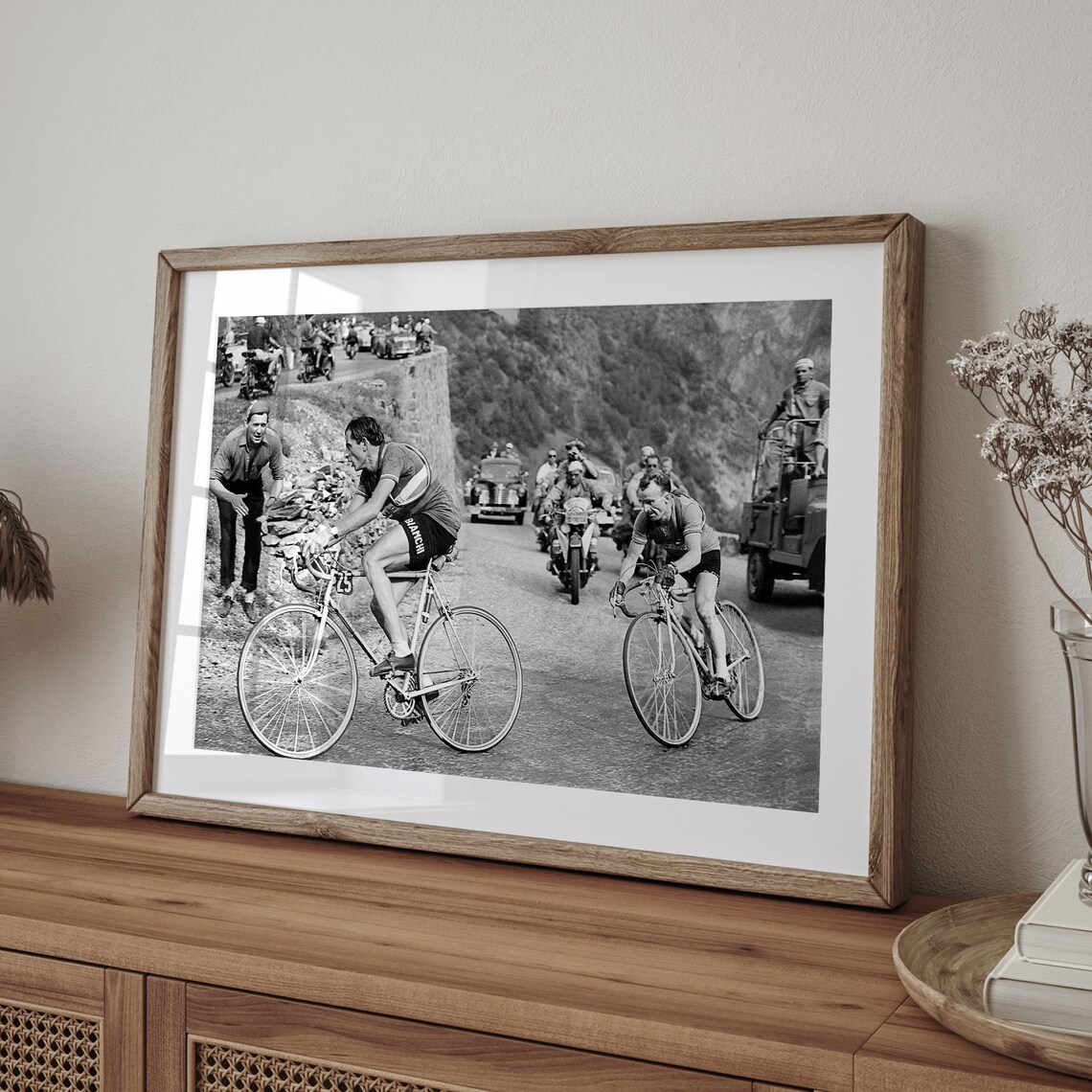 Vintage Bicycle Race Black and White Cycling Photo Art Print - Image 4