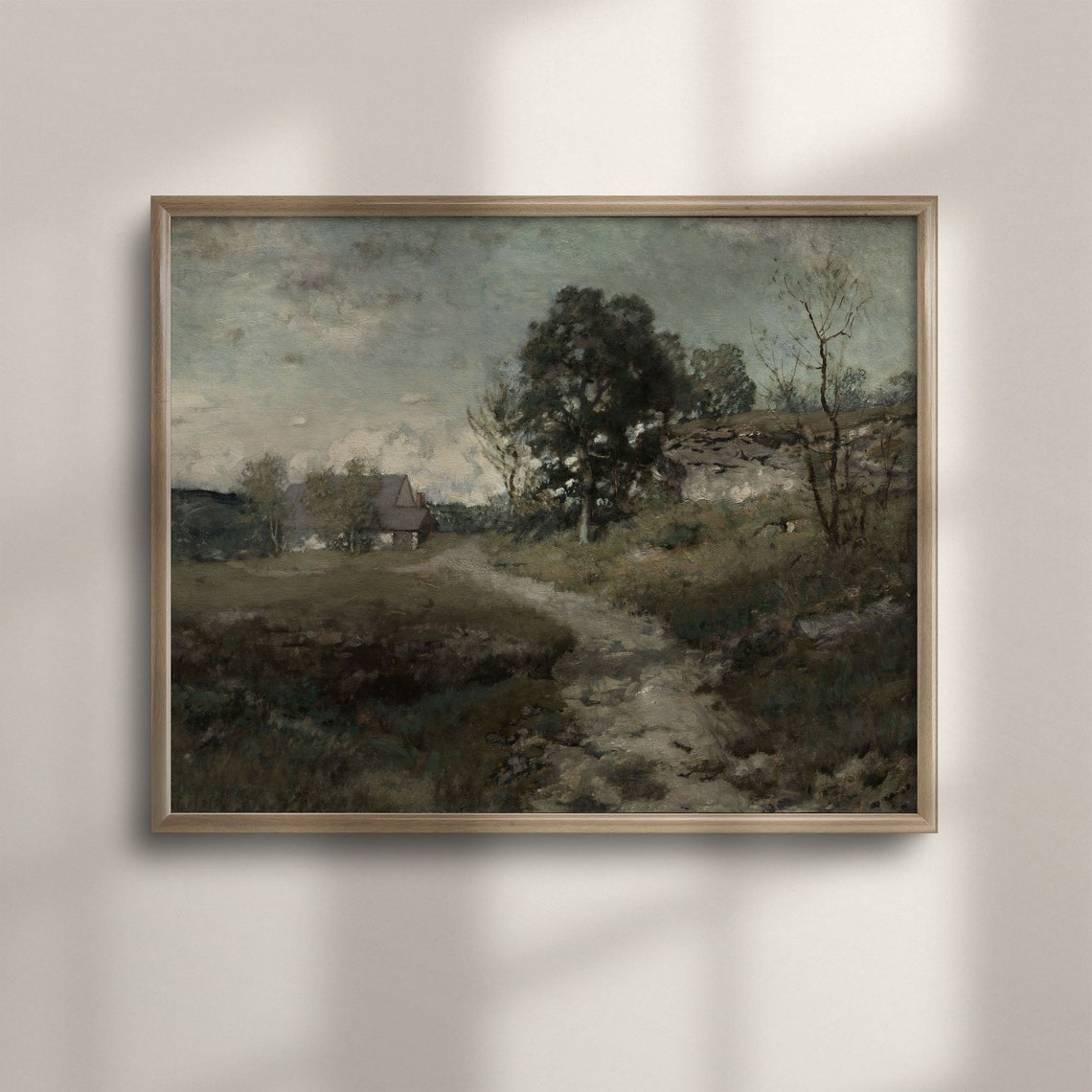 Antique Oil Painting Vintage Landscape Art Country Home Decor Wall Art Farmhouse Art Country Painting C16 567