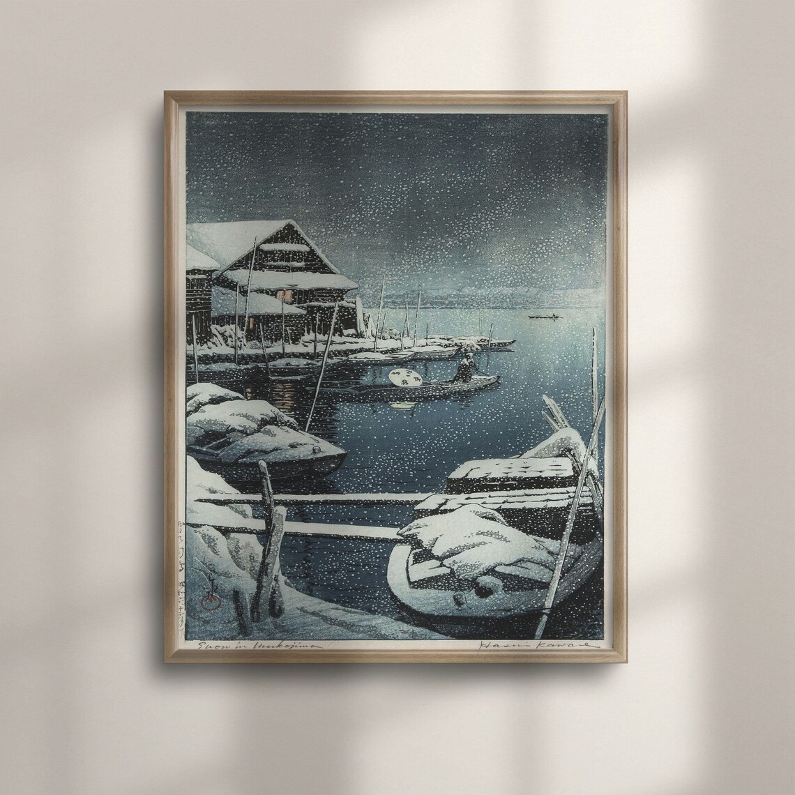 Kawase Hasui Snow in Mukojima, Ukiyo-E Art Print