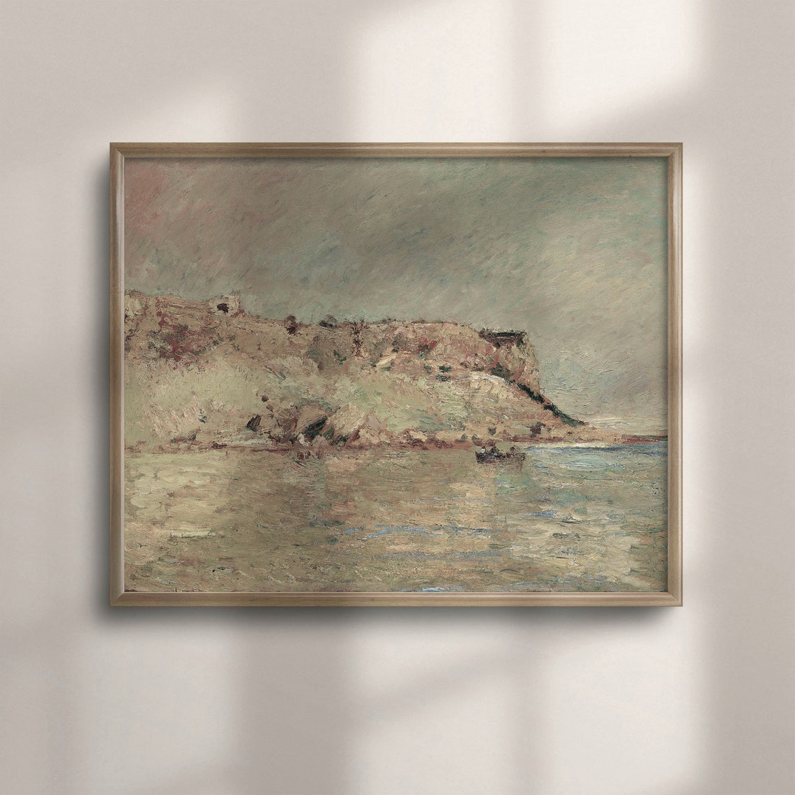 Pastel Cliff Seaside Impressionist Vintage Coastal Painting Poster