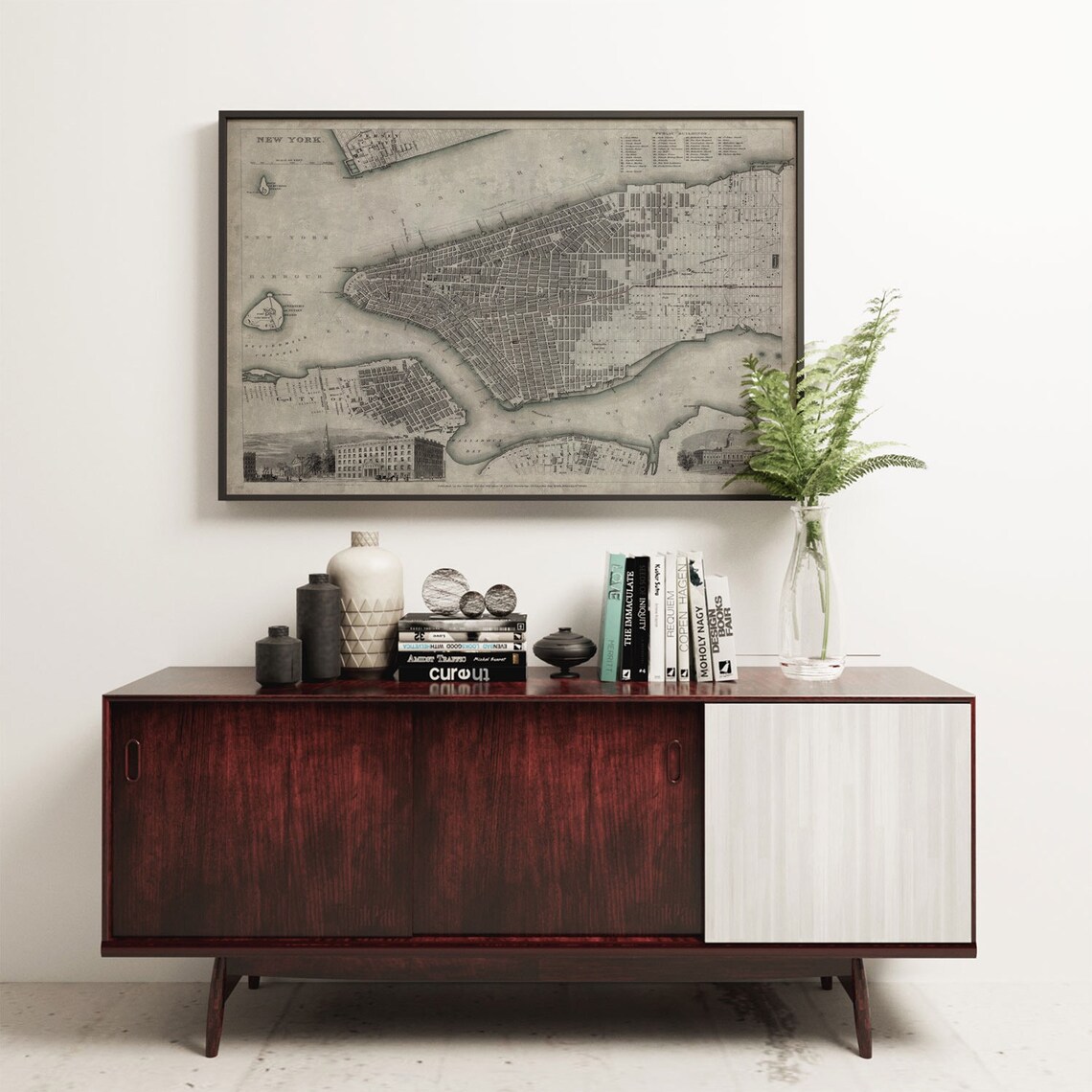 New York City Map Vintage Manhattan Island Art Print - Image 4