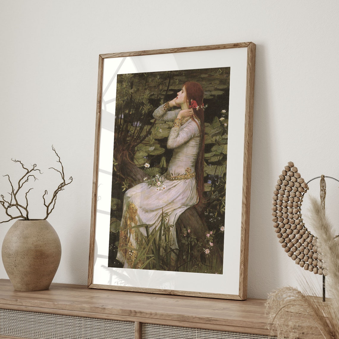 Ophelia By John William Waterhouse Pre-Raphaelite Lily Pond Art Poster - Image 4
