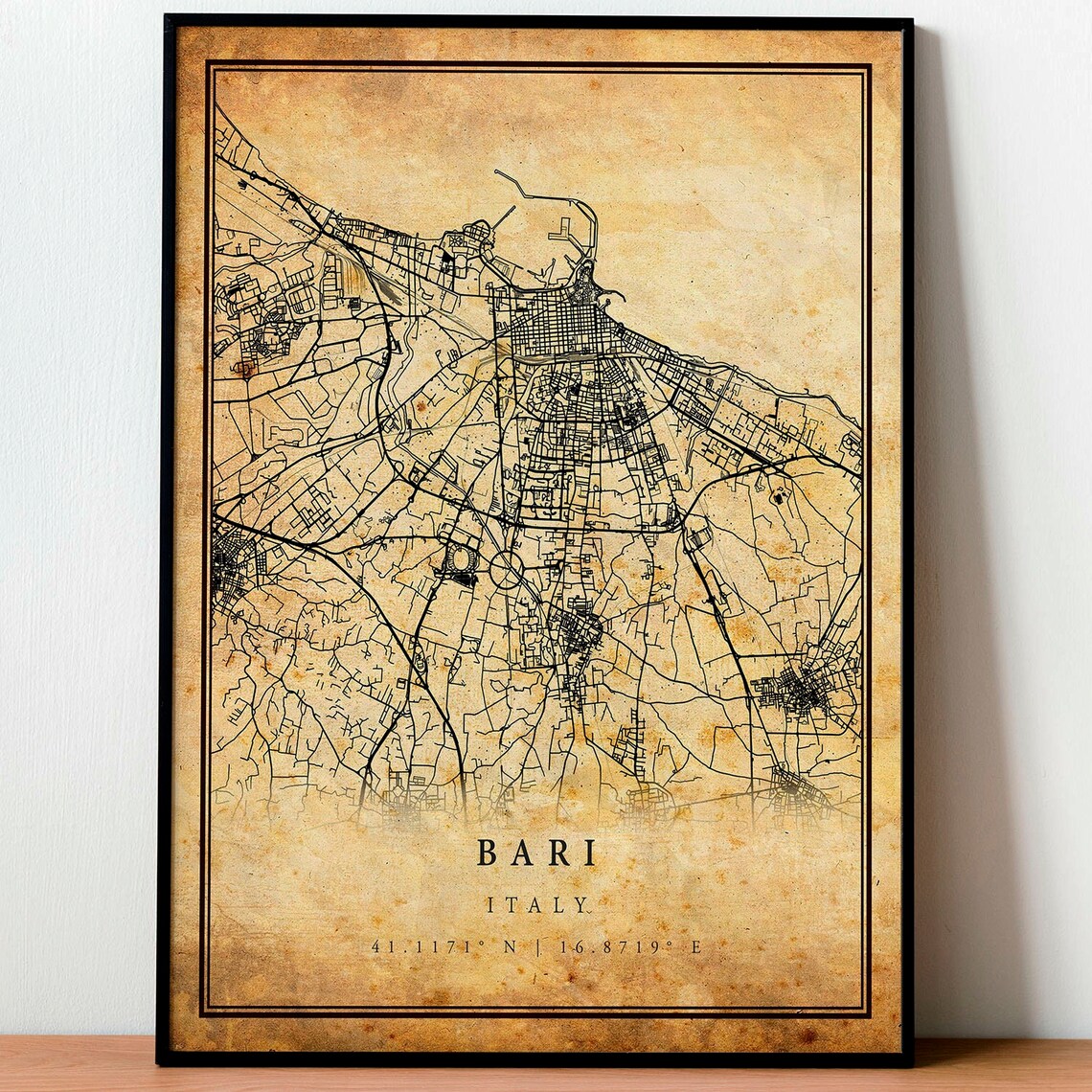 Bari Vintage Map Poster, Italy Travel Art Print - Image 4
