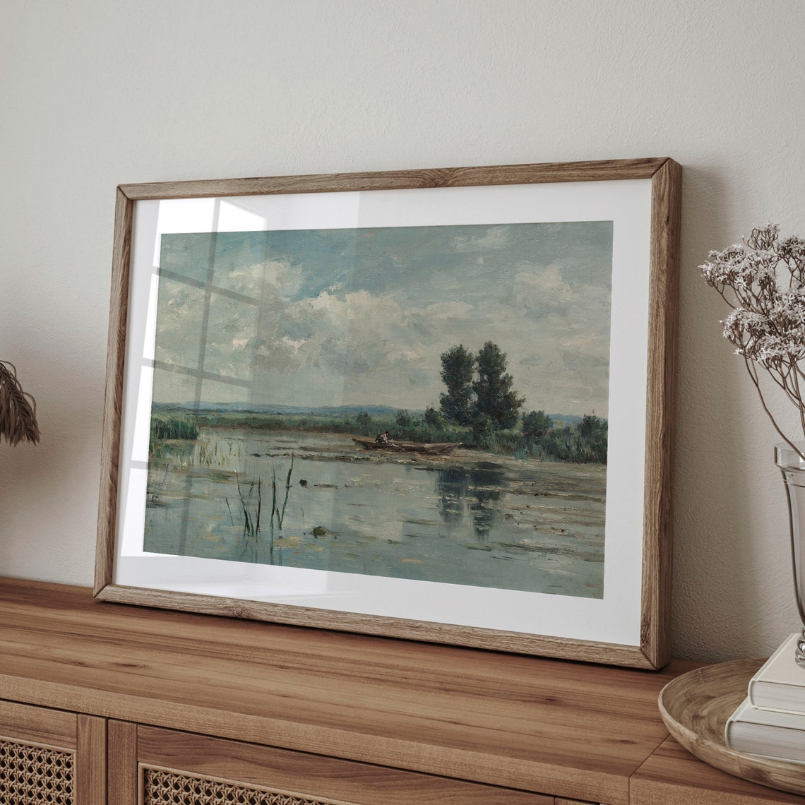 Vintage Landscape Art Print Early Morn Fishing Scene Nautical Decor Unique Fishing Gift Boat Painting C16 505 - Image 4