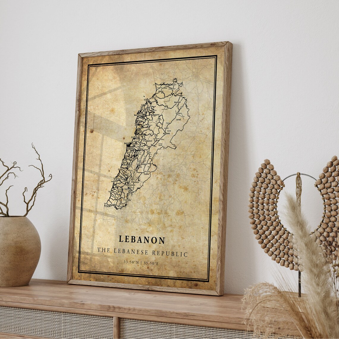 Lebanon Vintage Map Poster Print, Country Map - Image 4
