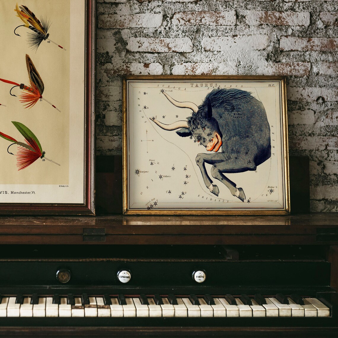 Taurus Antique Space Painting Vintage Poster - Image 4