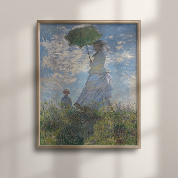 Claude Monet Woman with a Parasol 1875 Impressionist Art Poster
