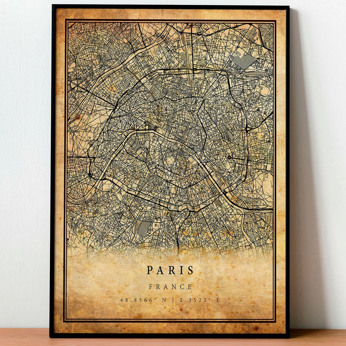 Paris Vintage Map Poster, Antique Rustic Travel Print - Image 3