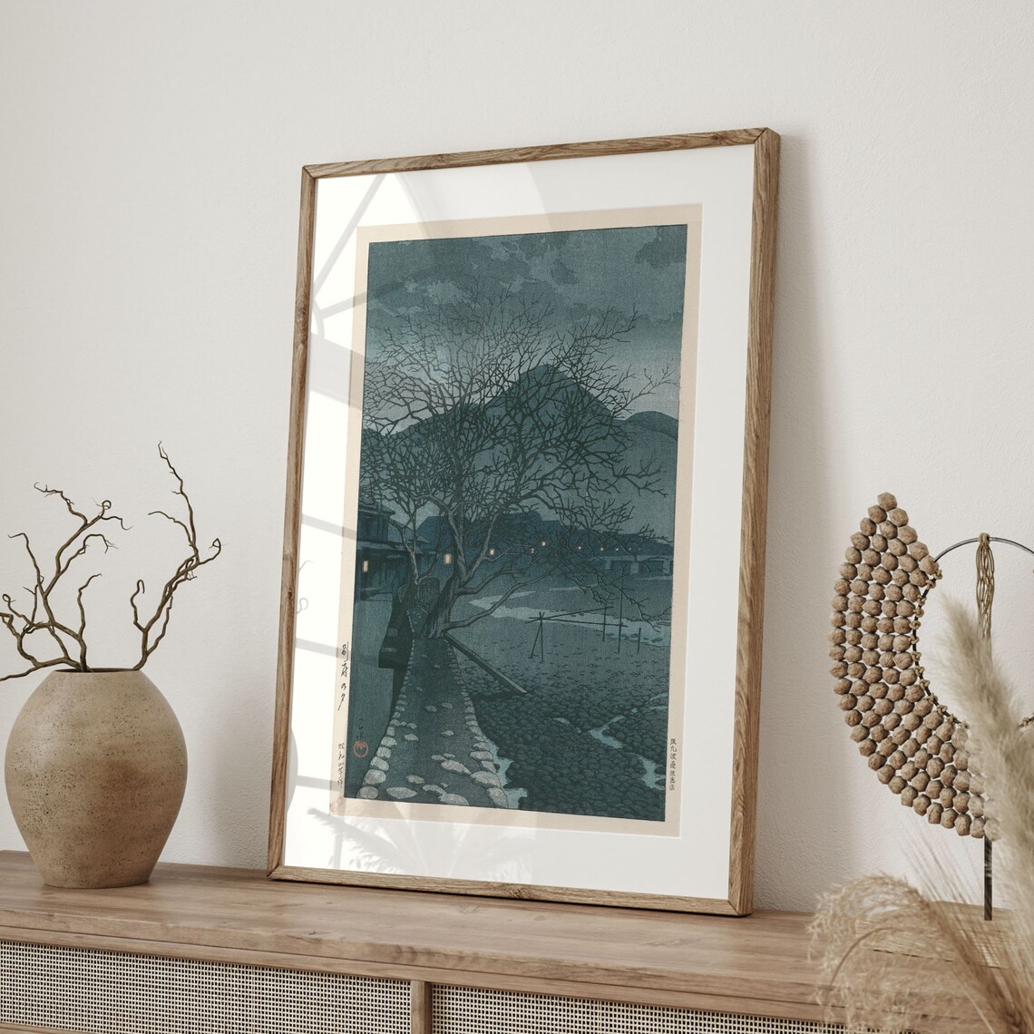 Evening At Beppu, Kawase Hasui Ukiyo-E Art Print - Image 4