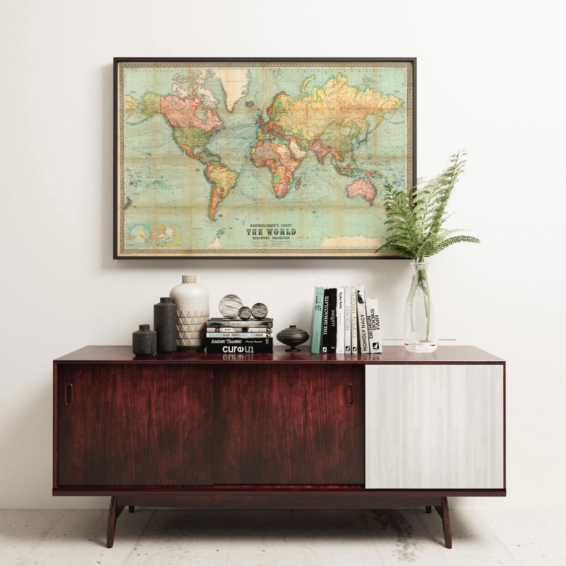 World Map Vintage Atlas 1914 Mercator Travel Poster - Image 3