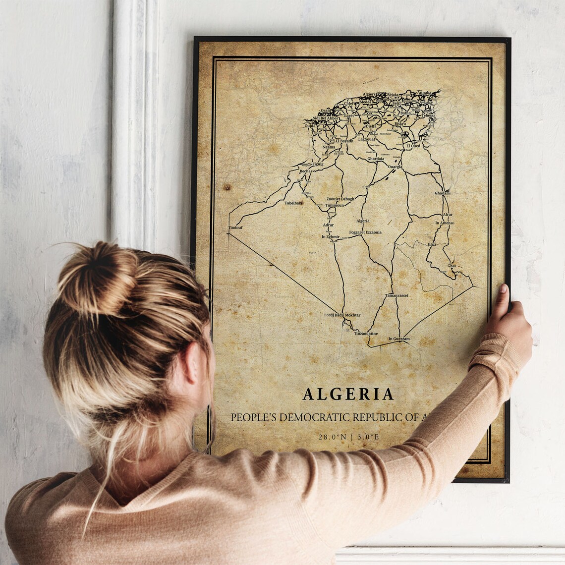 Algeria Vintage Map Poster, Country Decor - Image 2