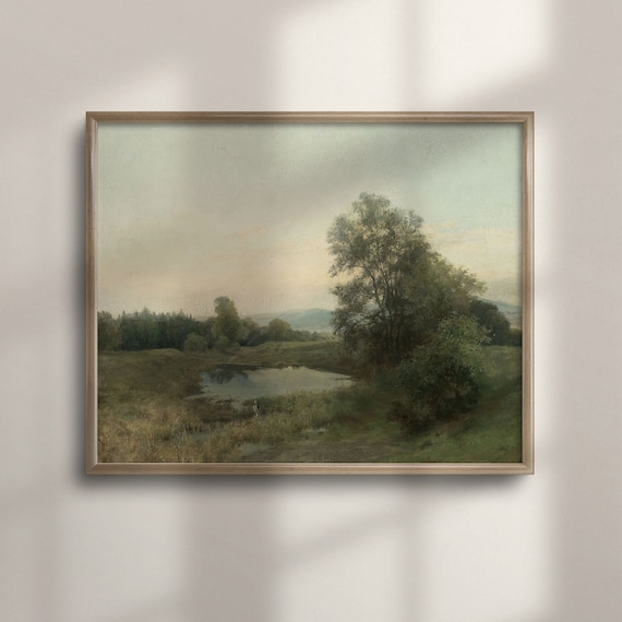Countryside Landscape Vintage Farmhouse Art Print