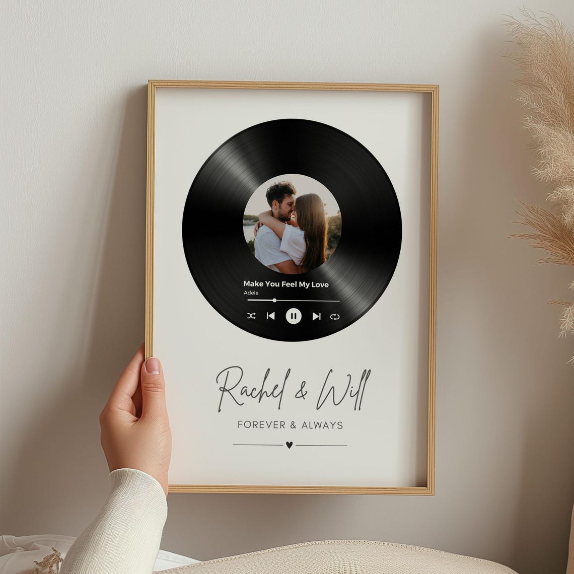 Couple Record Print Valentines Day Gift For Music Lover Photo Gifts For Boyfriend Girlfriend Record Photo Gift Music Birthday Gift