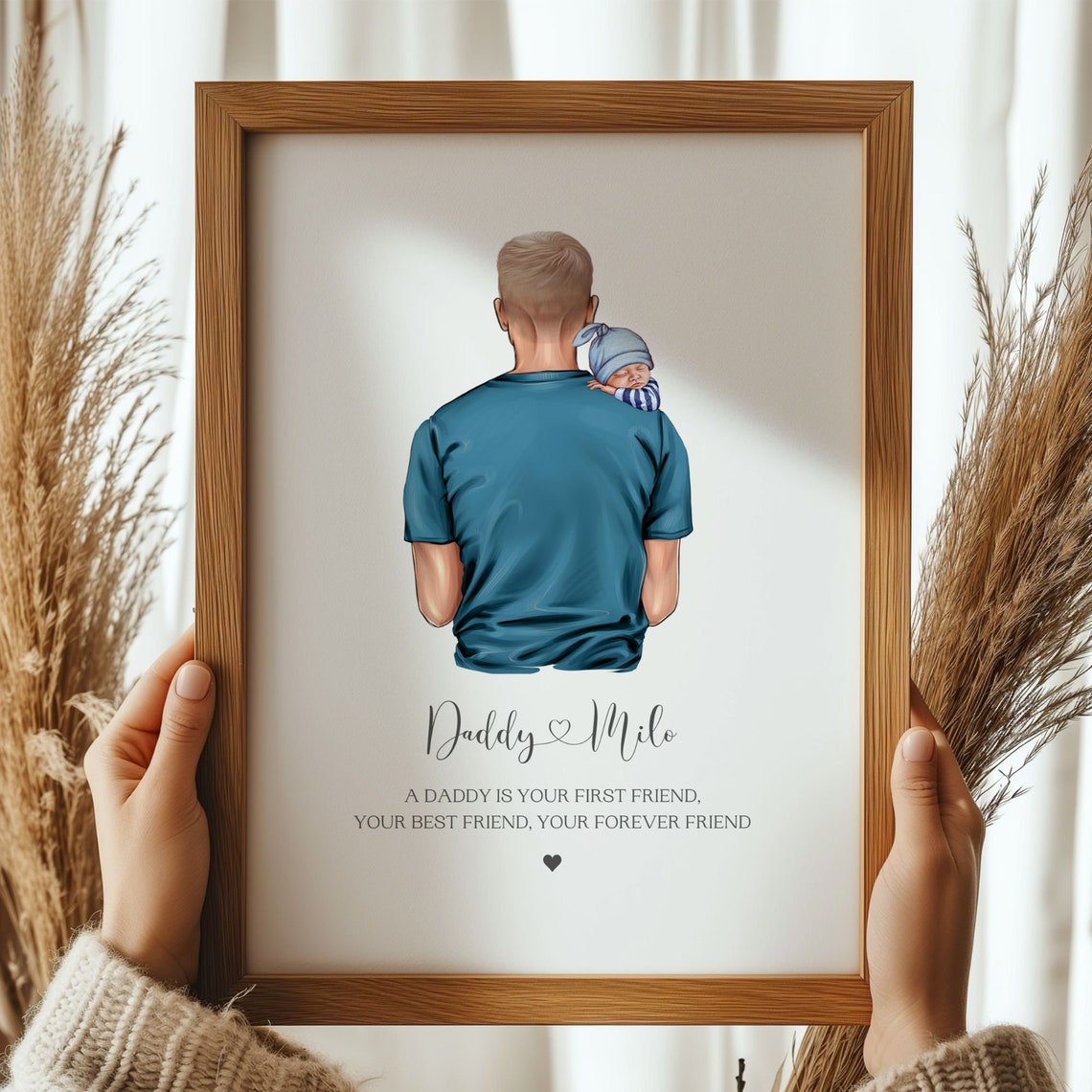 Personalized Daddy and Baby Print A Daddy Is Your First Friend Quote