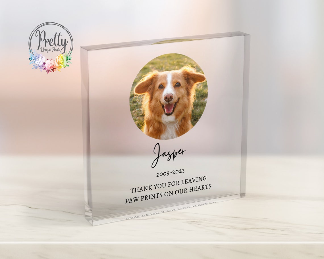 Personalised Dog Memorial Photo Acrylic Block Dog Sympathy Gift Pet Memorial Gift Sorry For Your Loss Gifts Dog Print