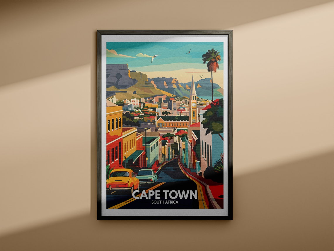 Cape Town Travel Print South Africa Cape Town Travel Poster South Africa Travel Poster South Africa Cityscape Wall Art City Decor - Image 3