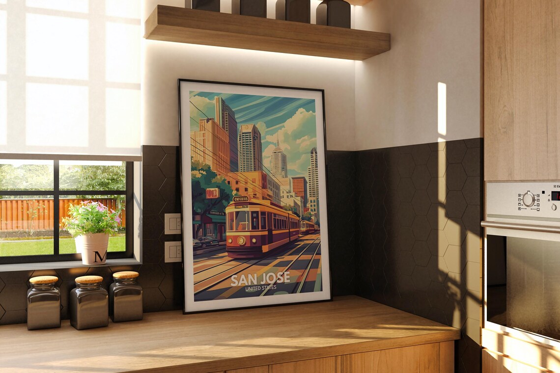 San Jose Travel Poster, United States Cityscape - Image 2