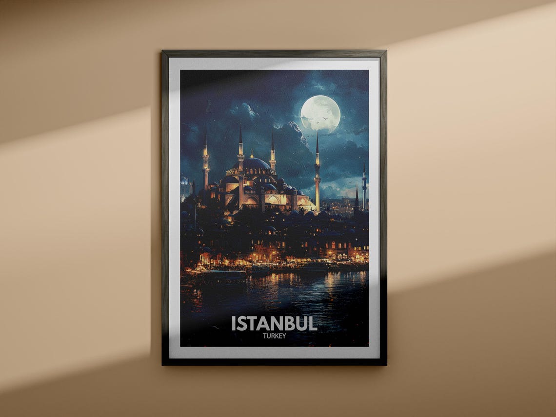 Istanbul Travel Print Turkey Istanbul Travel Poster Turkey Travel Poster Turkey Cityscape Wall Art Unique City Art Decor - Image 3