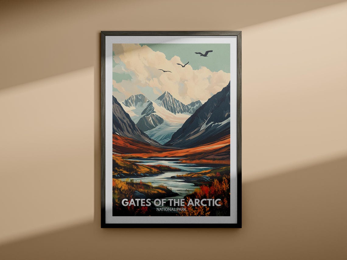 Gates Of The Arctic National Park Print Gates Of The Arctic Gates Of The Arctic Travel Art Poster Gates Of The Arctic Wall Art Decor - Image 3