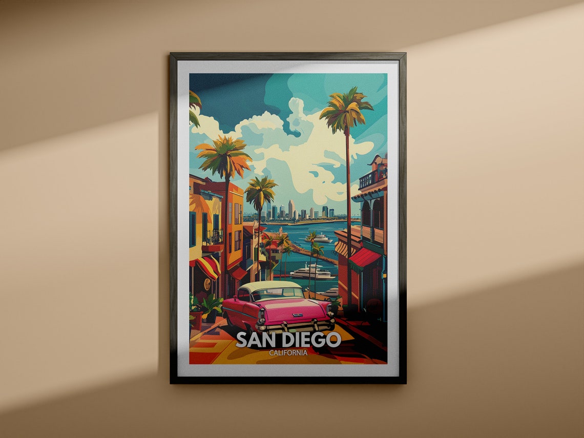 San Diego Print California San Diego Travel Poster California Travel Poster California Cityscape Wall Unique City Art Decor - Image 3