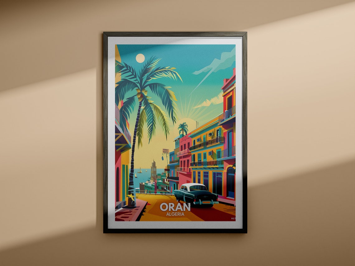 Oran Travel Print Algeria Oran Travel Poster Algeria Travel Poster Algeria Cityscape Wall Art Unique City Art Decor - Image 3