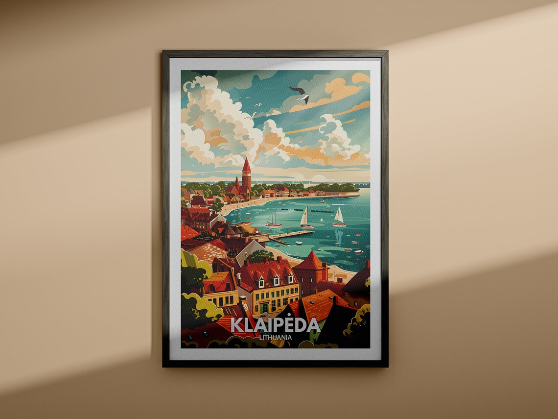 Klaipeda Travel Poster, Lithuania Cityscape - Image 3
