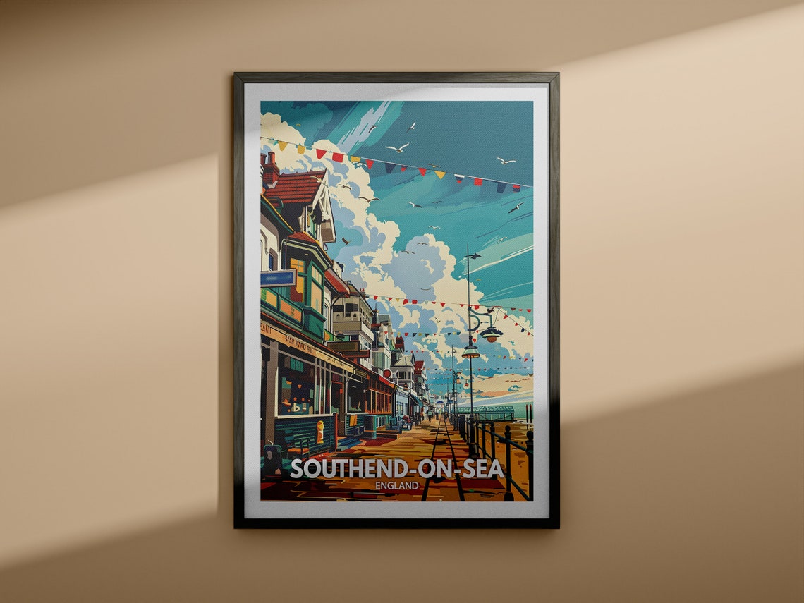 Southend On Sea Art Print England Southend On Sea Art Poster England Travel Poster United Kingdom Wall Art English Art Decor - Image 3