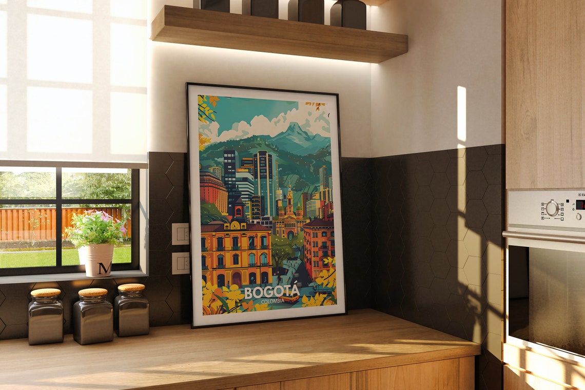 Bogota Print Colombia Bogota Travel Poster Colombia Travel Poster Colombia Cityscape Wall Art Unique City Decor - Image 2