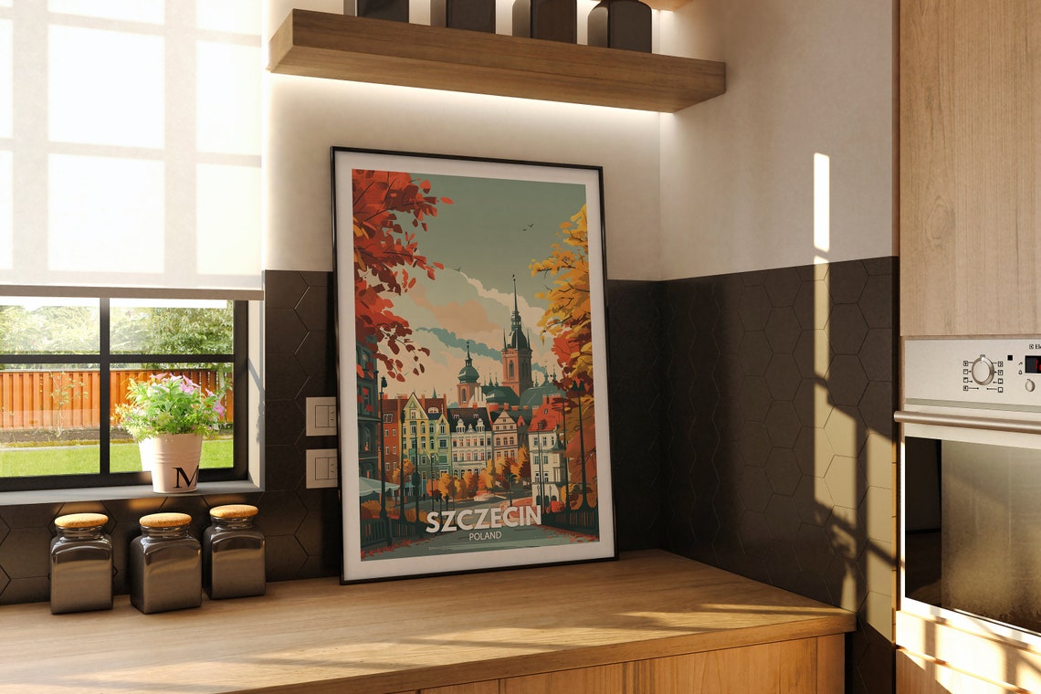 Szczecin Print Poland Szczecin Travel Poster Poland Travel Poster Poland Cityscape Wall Art Unique City Decor - Image 2