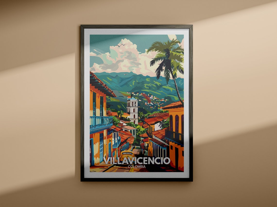 Villavicencio Travel Print Colombia Villavicencio Travel Poster Colombia Travel Poster Colombia Cityscape Wall Art Unique City Decor - Image 3