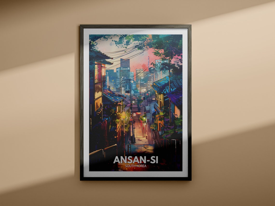 Ansan Si Print South Korea Ansan Si Travel Poster South Korea Travel Poster South Korea Cityscape Wall Art Unique City Decor - Image 3