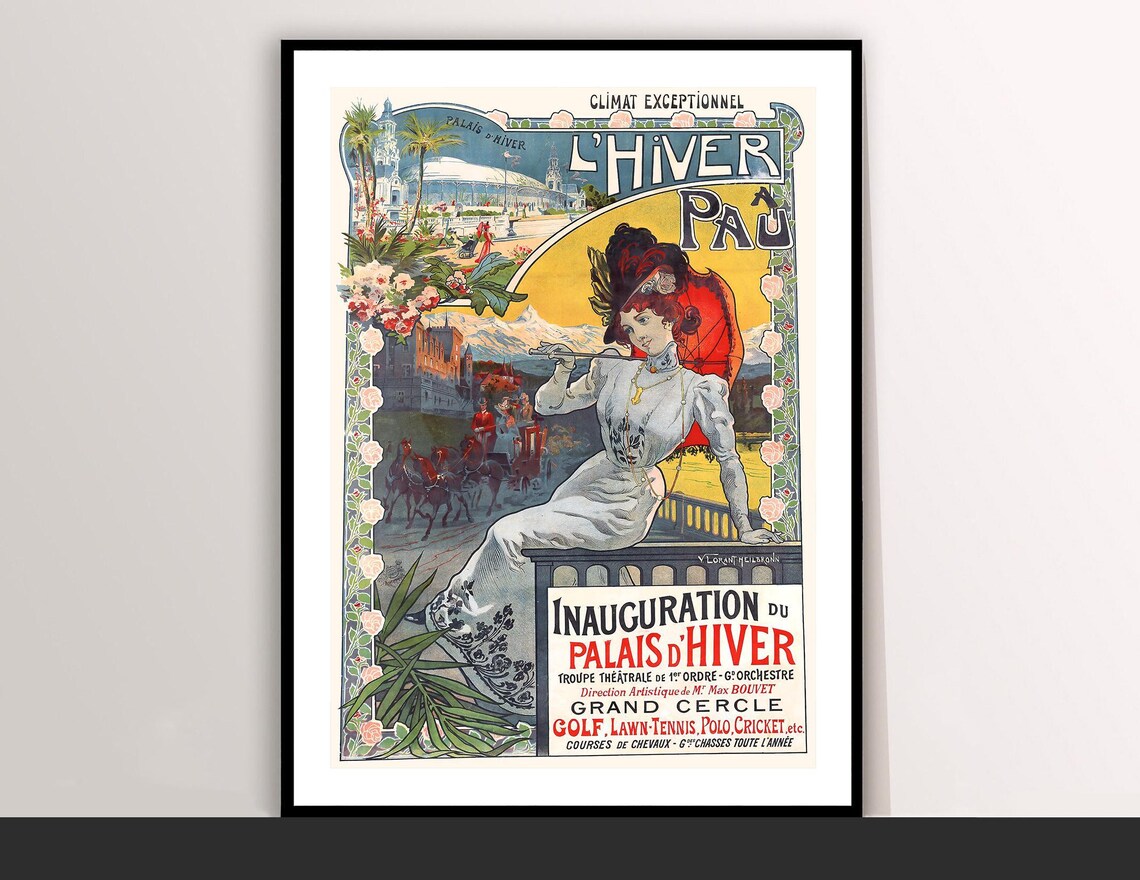 L'Hiver A Pau France Winter Palace Belle Epoque Travel Poster