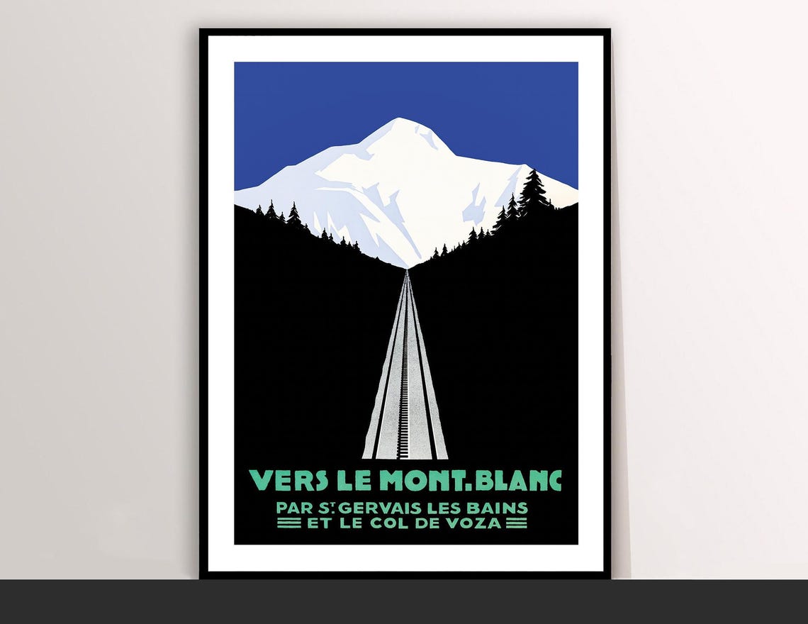 Vers Le Mont Blanc Vintage Travel Poster St Gervais Alpine Train