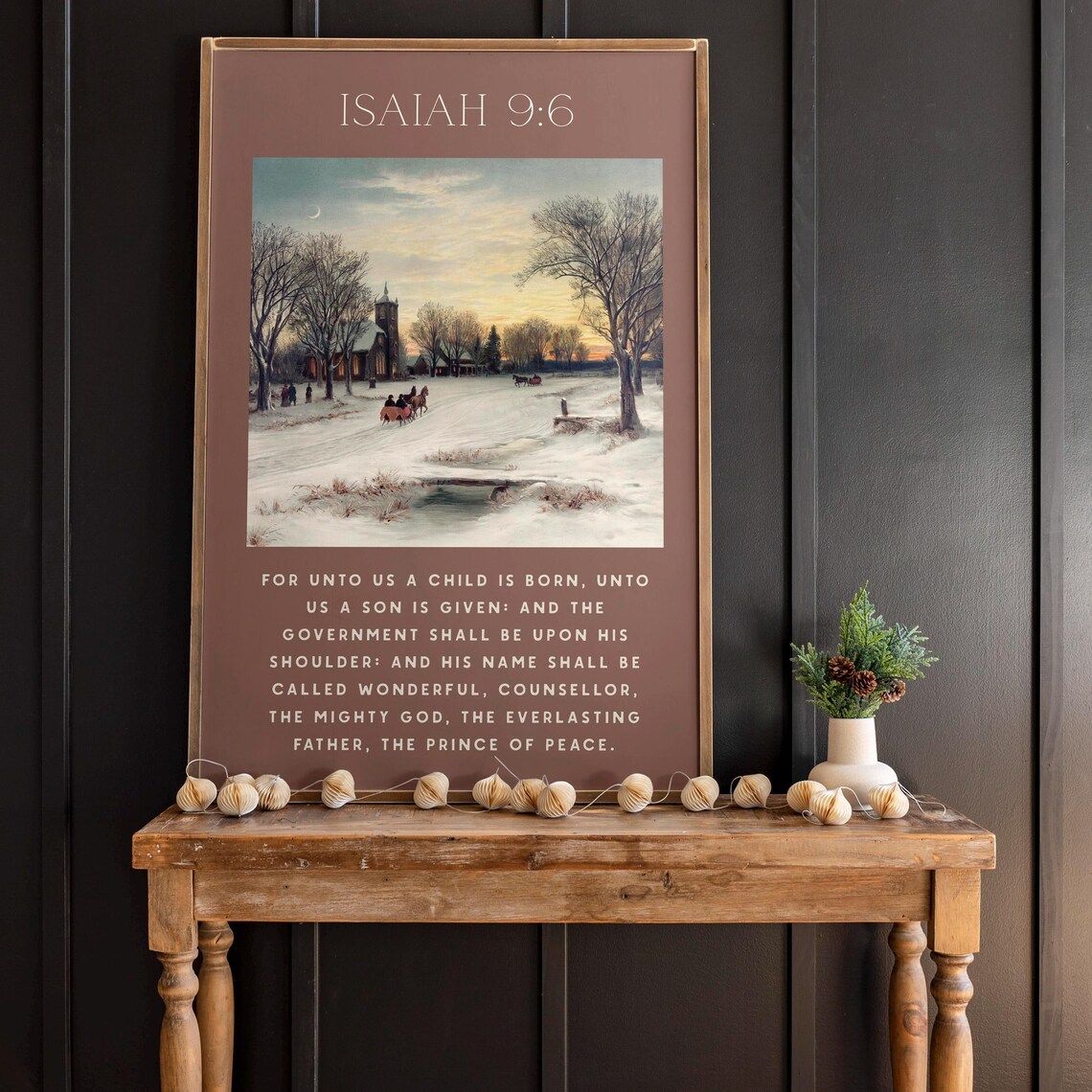 For Unto Us A Child Is Born, Vintage Christmas Art Print - Image 3