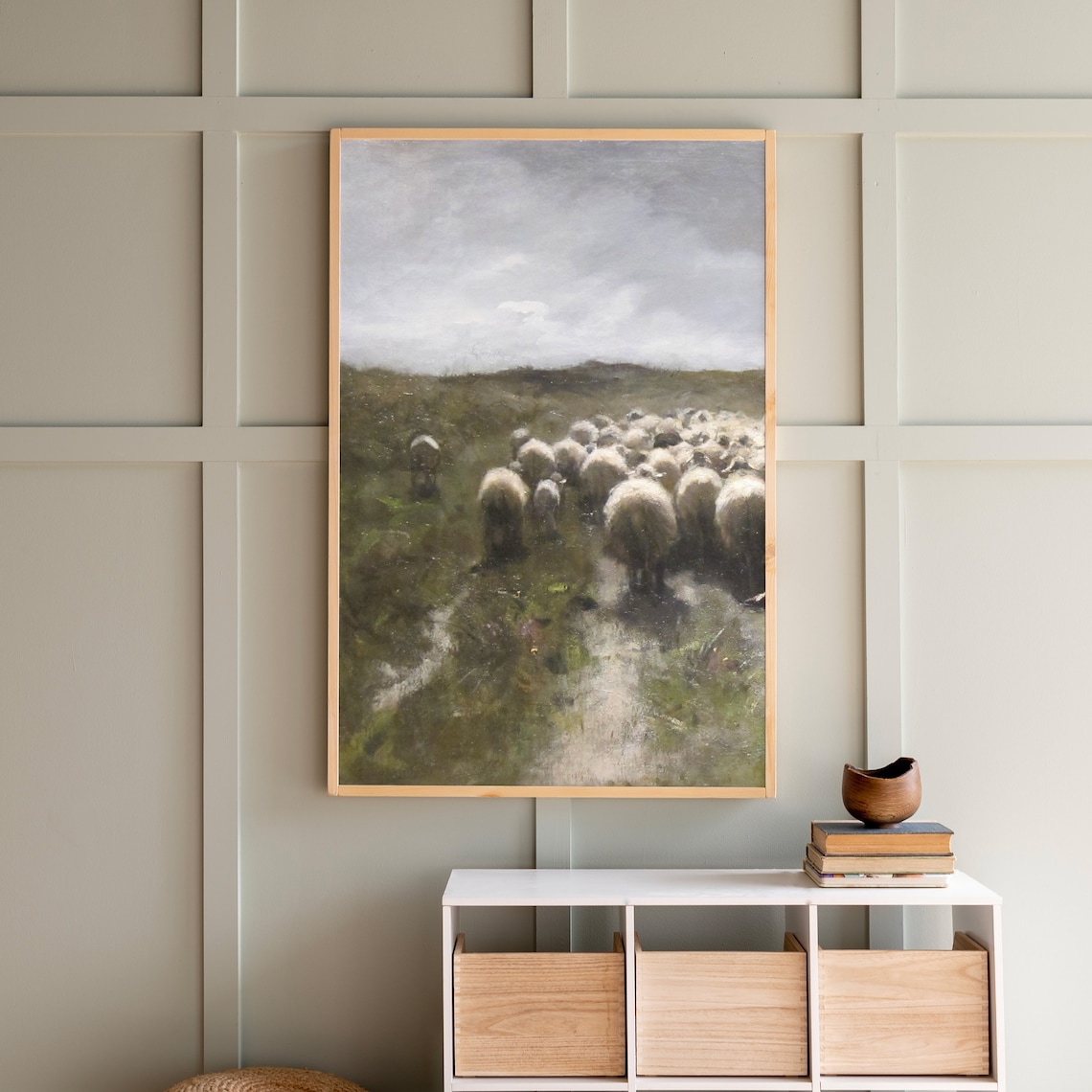 Sheep in a Meadow Art Print, Living Room Decor - Image 2
