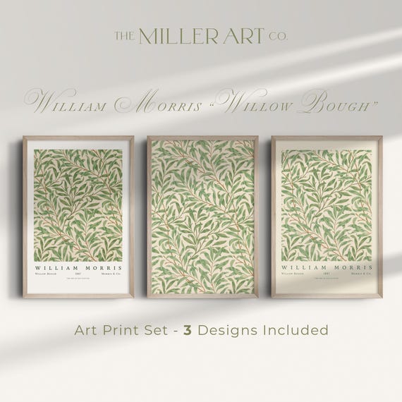 William Morris Willow Bough Print Set Arts Crafts Botanical Wall Art