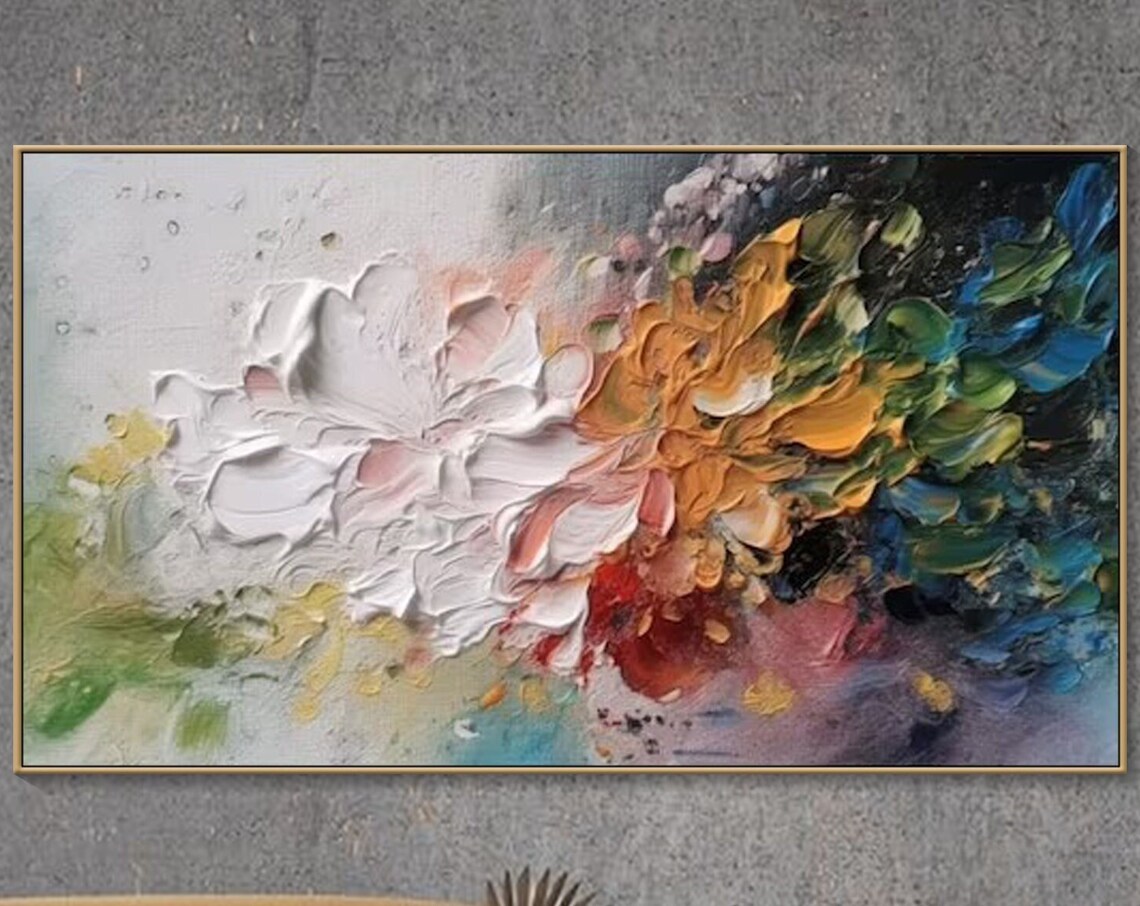 Abstract Flower Painting, Boho Botanical Art Print