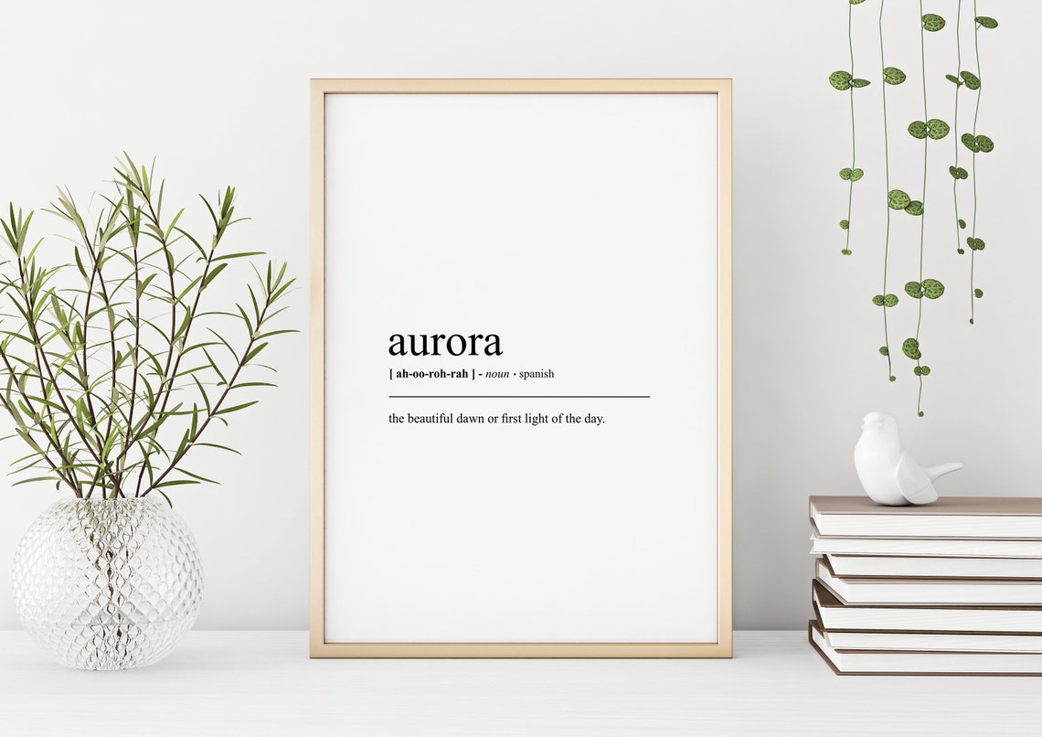 Aurora Spanish Typography Word Definition Minimalist Dictionary Poster - Image 3