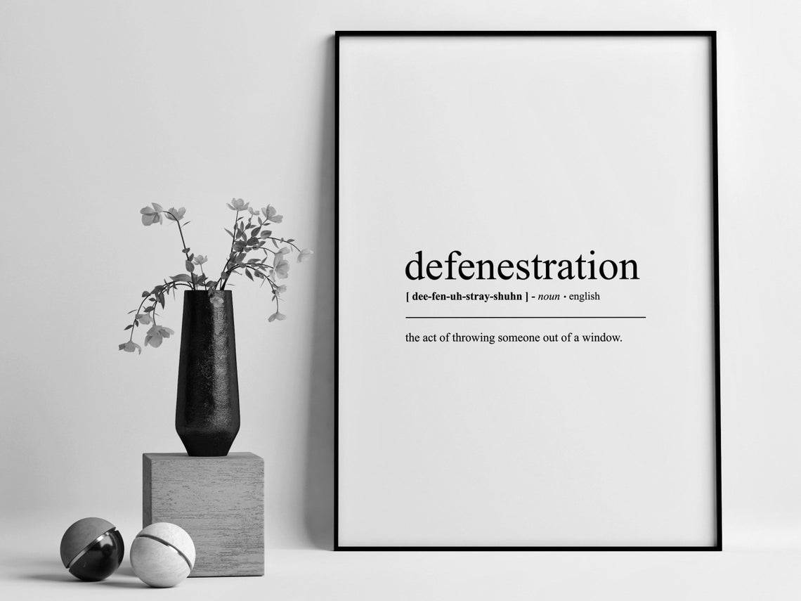 Defenestration English Word Definition Minimalist Dictionary Poster - Image 2