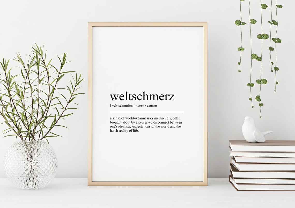 Weltschmerz Definition, German Words Poster - Image 3