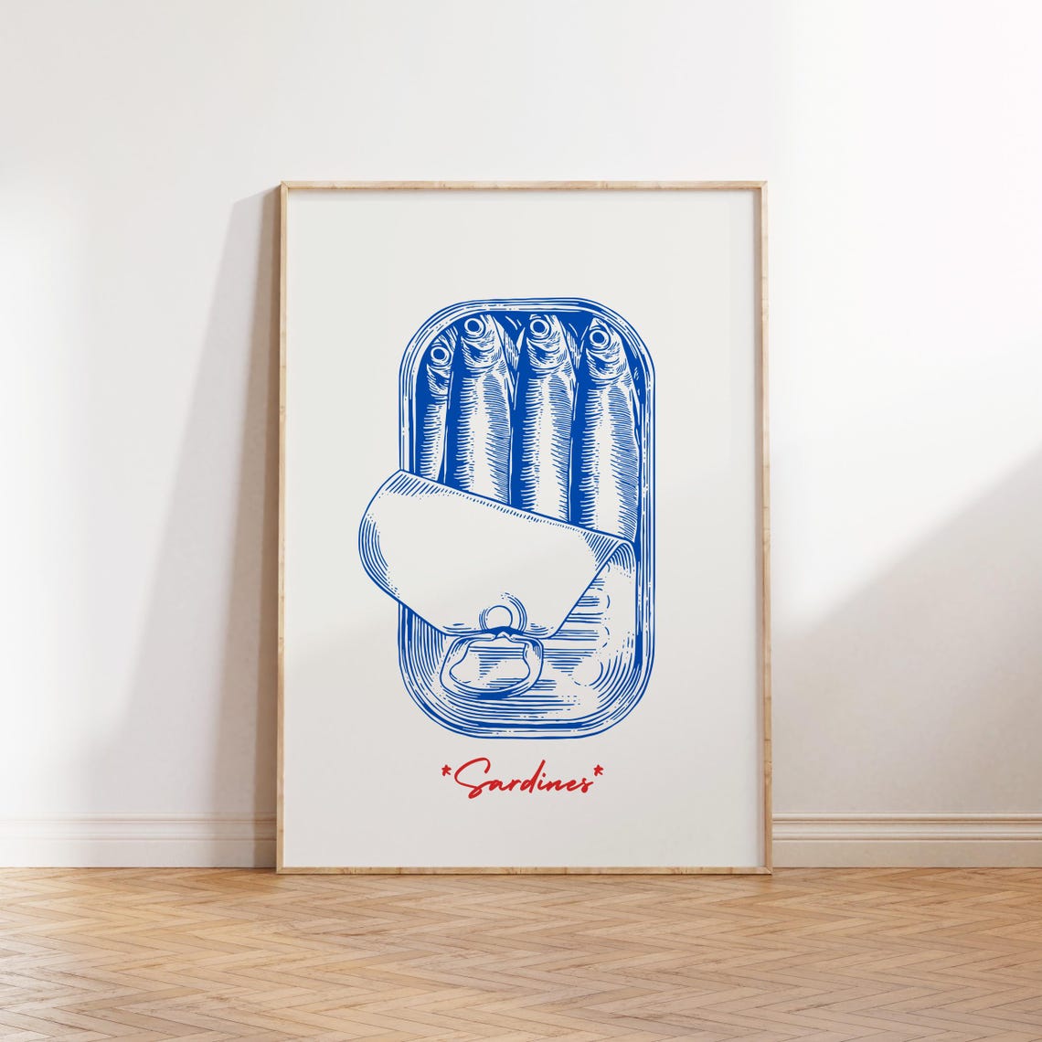 Sardines Tin Blue Ink Retro Kitchen Vintage Food Illustration Poster - Image 4