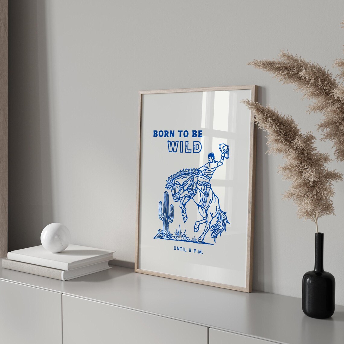 Born To Be Wild Minimalist Western Horse Art Print - Image 3