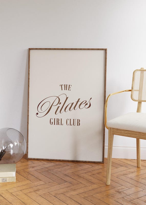 Girly Pilates Club Print Cute Wall Art Studio Decor Gift For Lovers Teachers Poster