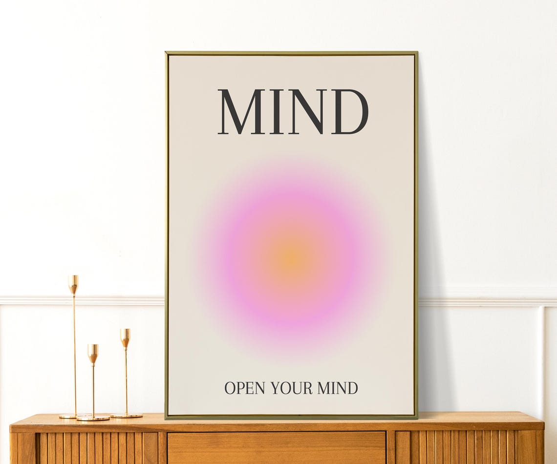 Open Your Mind Soft Gradient Aura Positive Affirmation Poster